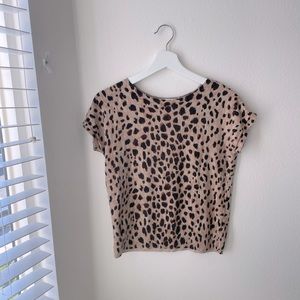 MERONA LEOPARD PRINT SHORT SLEEVE TOP
